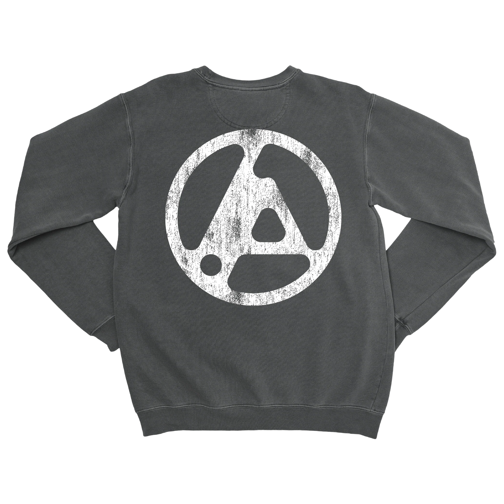 From Zero Distressed Logo Washed Graphite Crewneck - Image 2