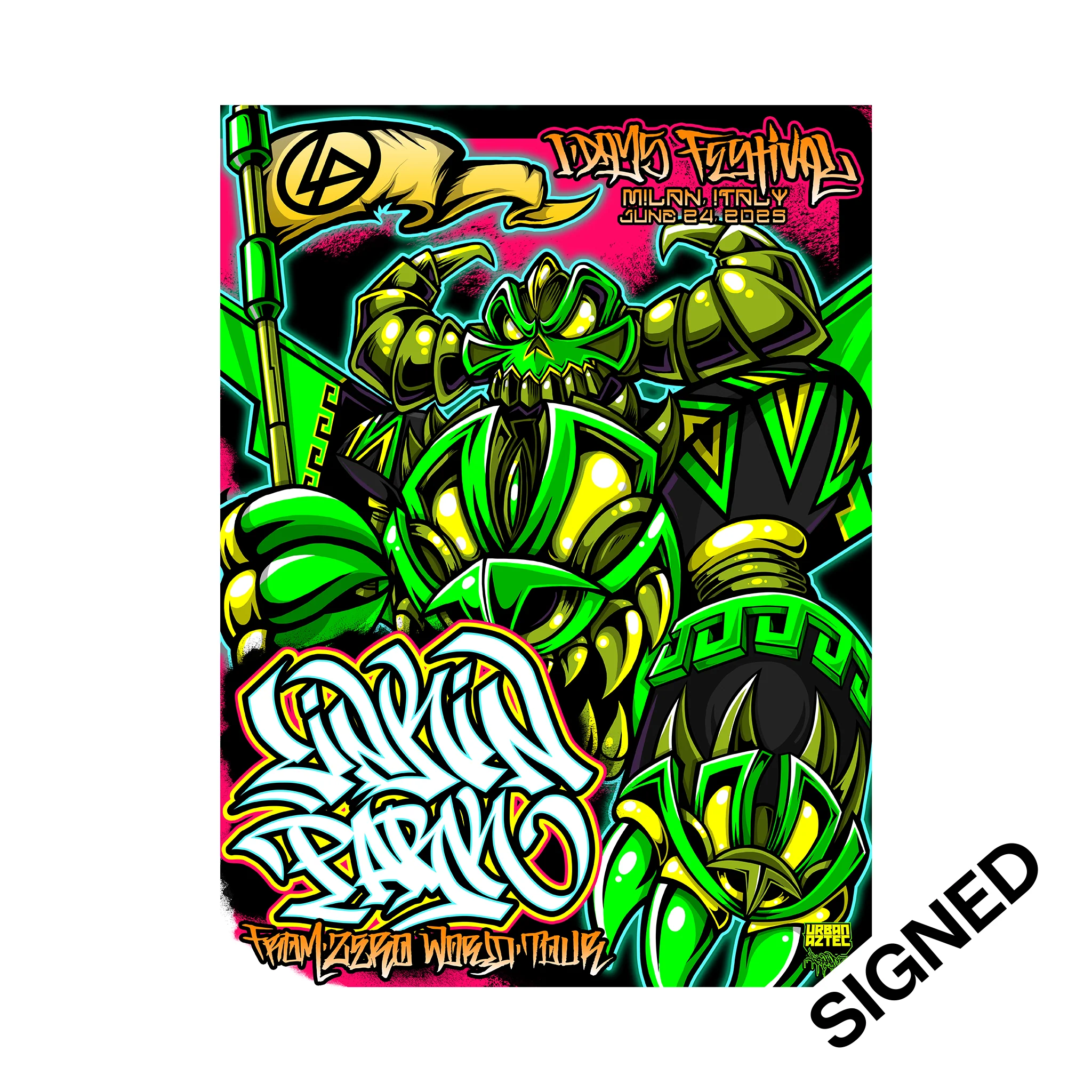 FZ 2025 Tour Milan SIGNED Poster (June 24th) - Urban Aztek