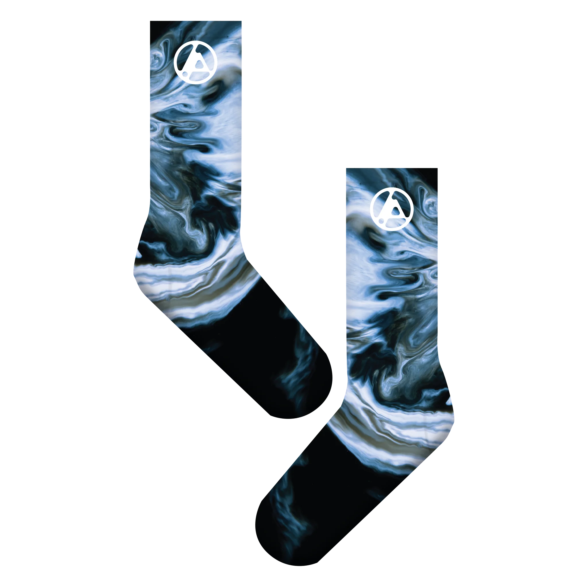 FZ Blue Swirl Embroidered Socks