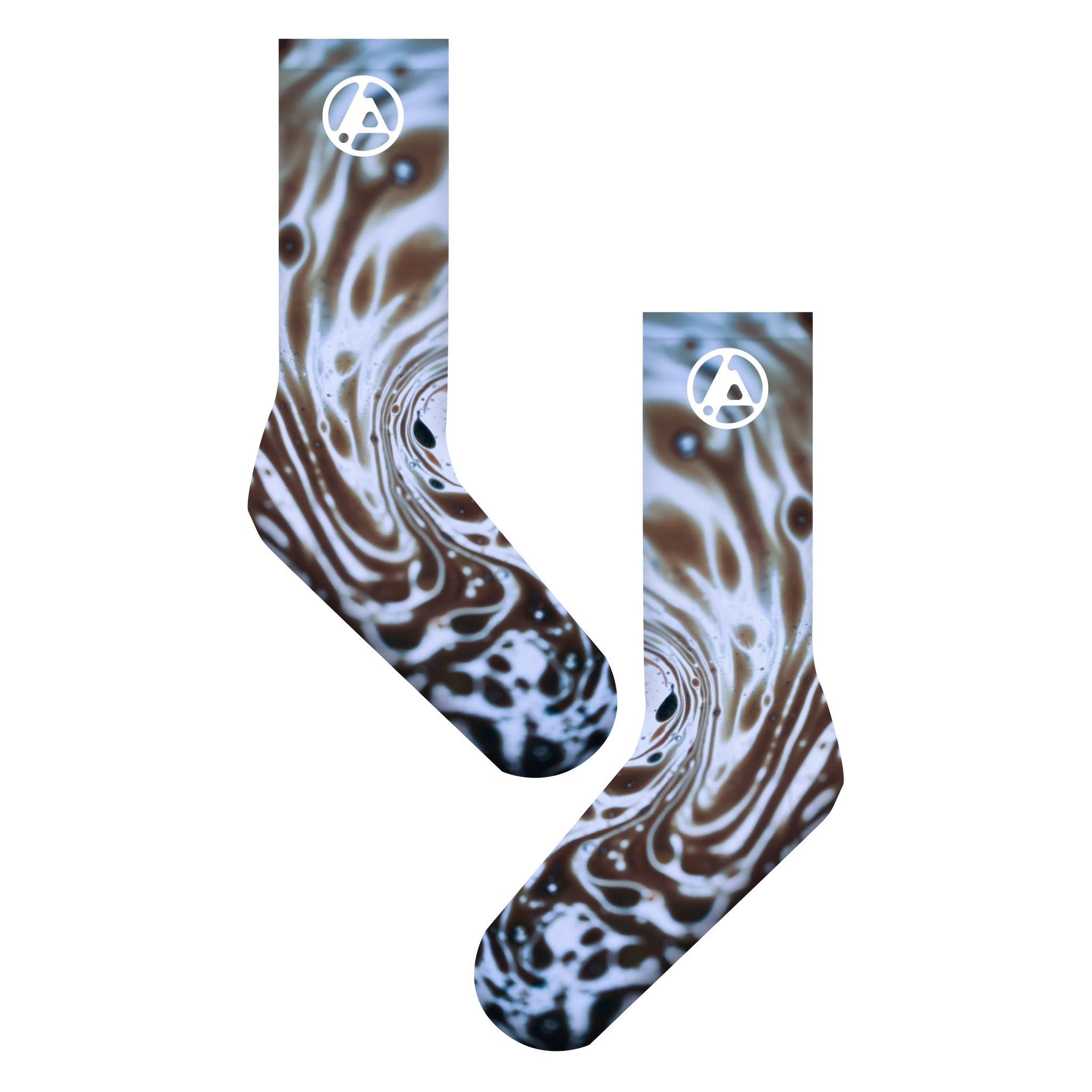 FZ Brown Ink Embroidered Socks