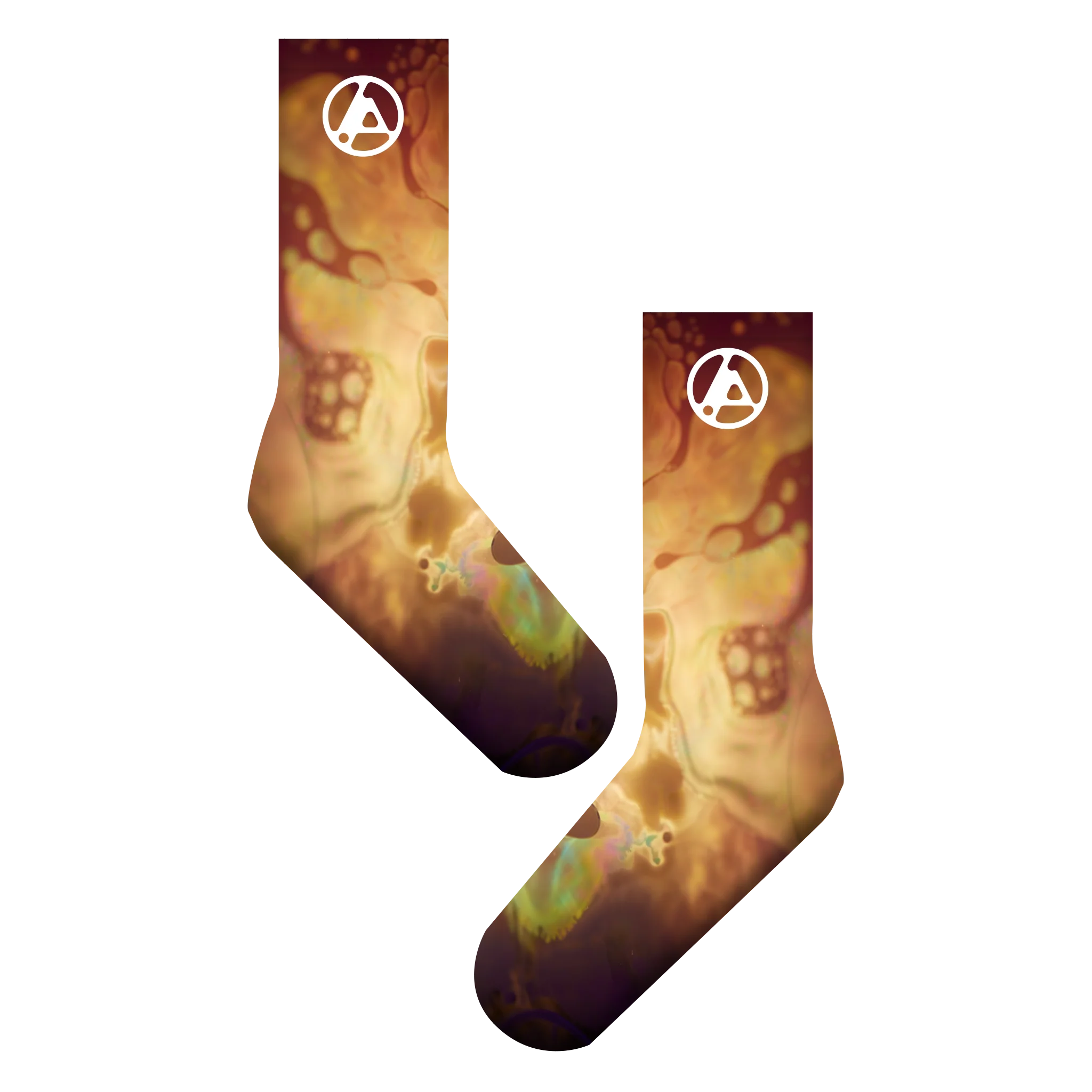FZ Tan Fluid Embroidered Socks
