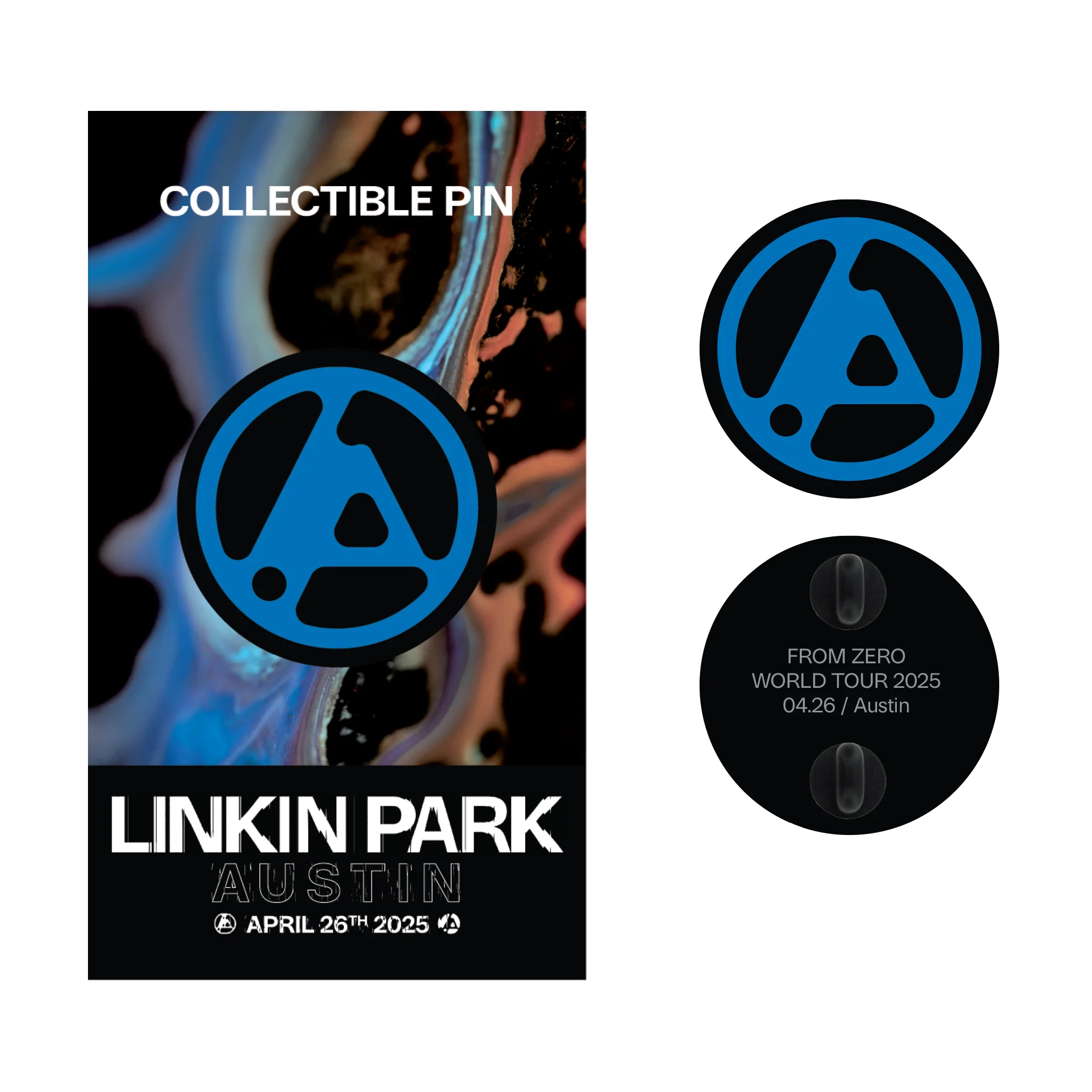 LP FZ AUSTIN ENAMEL PIN + BLACK LANYARD BUNDLE PACK