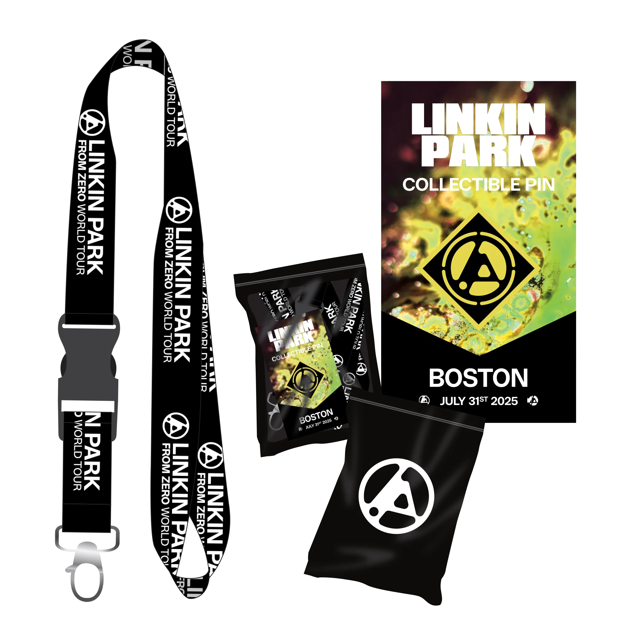 LP FZ Boston Enamel Pin + Black Lanyard Bundle Pack (July 31st)